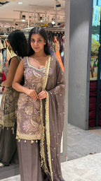 Taupe Heritage Kurta Set  1134 D-100)