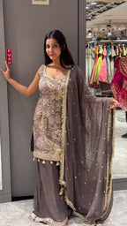 Taupe Heritage Kurta Set  1134 D-100)