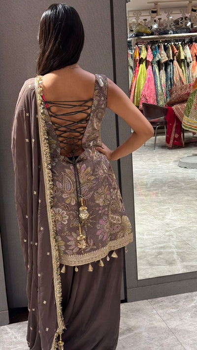 Taupe Heritage Kurta Set  1134 D-100)