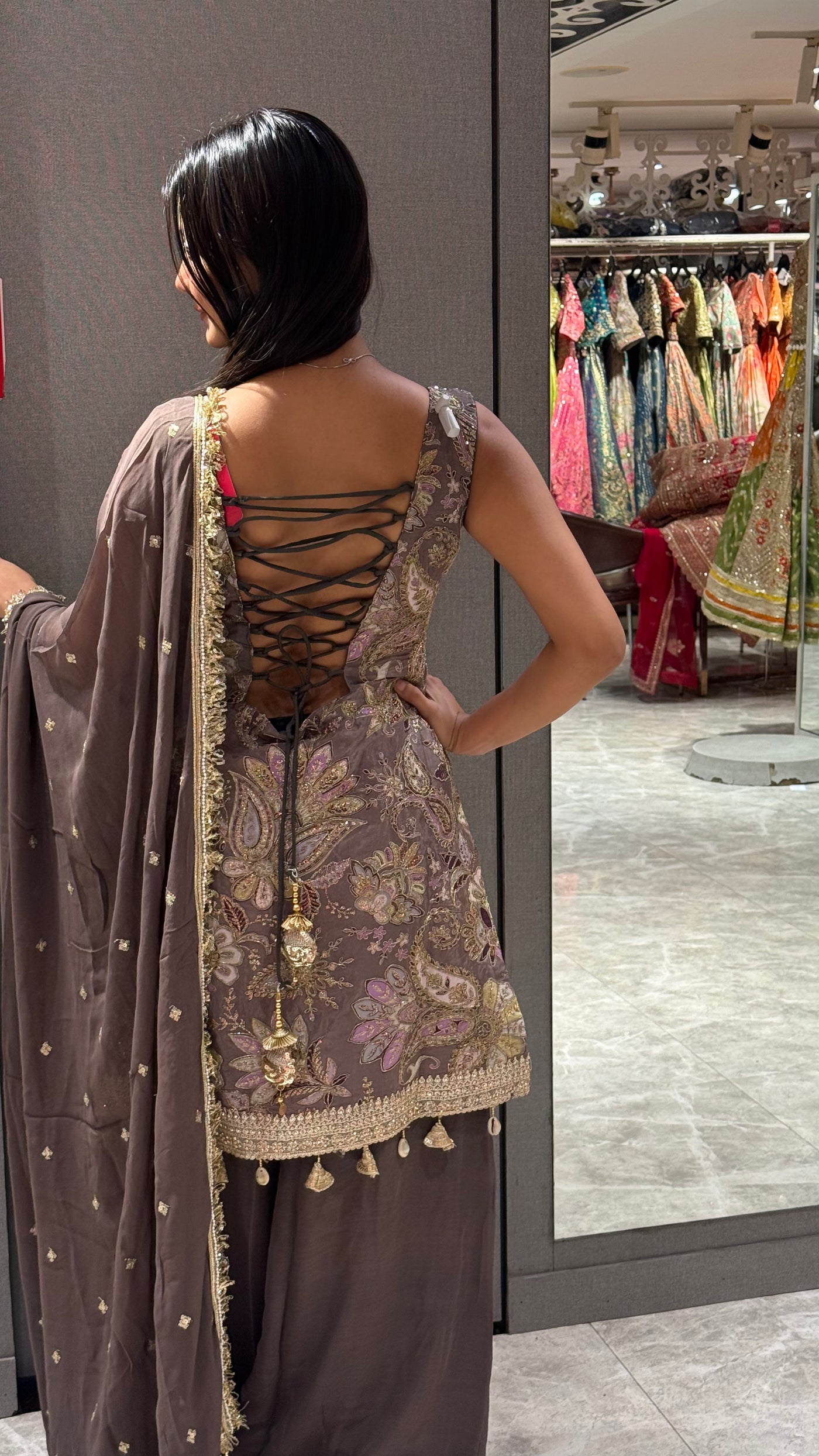 Taupe Heritage Kurta Set  1134 D-100)