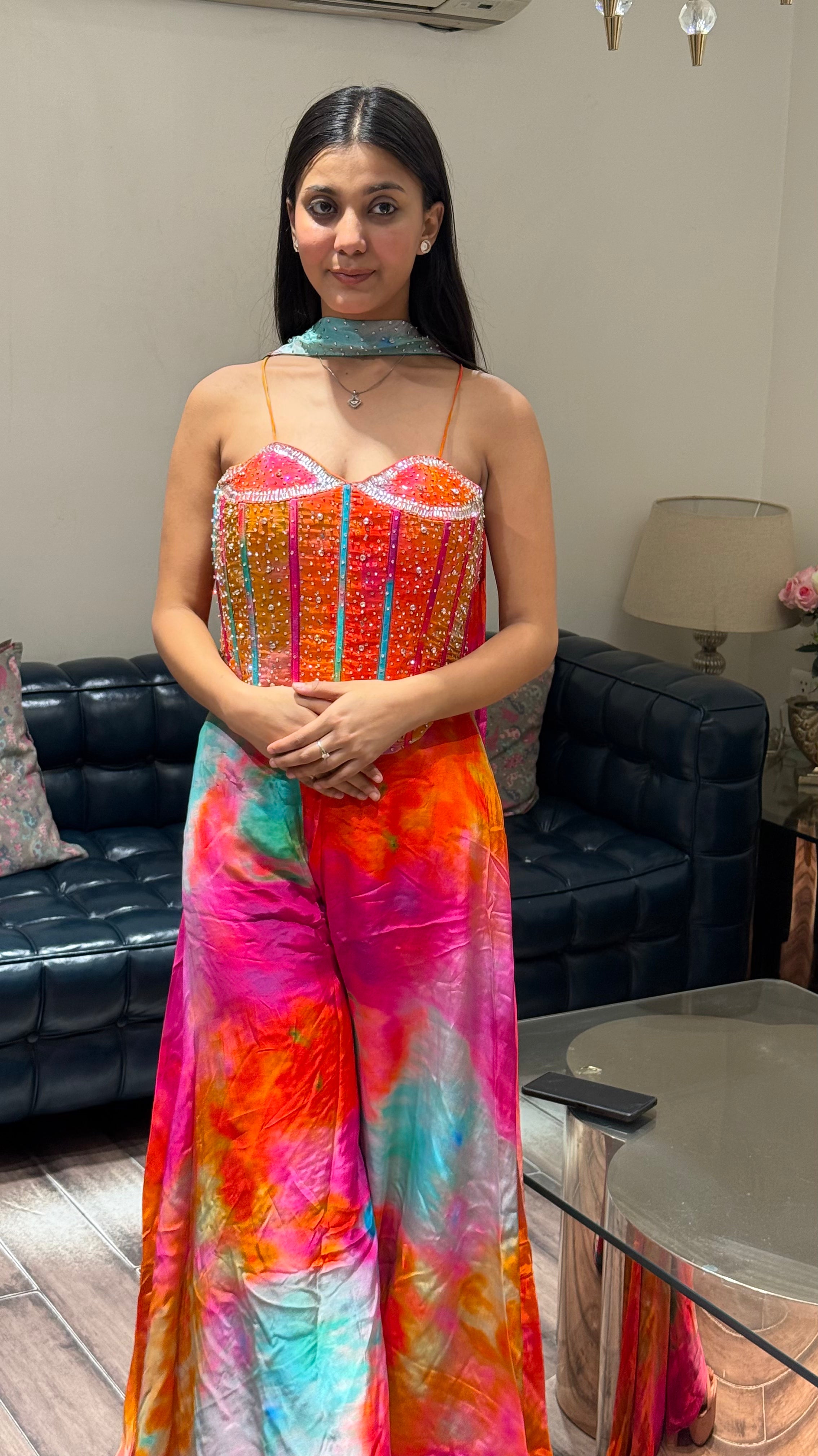 Vibrant Tie-Dye Co-ord Set ( 5263 D-48)