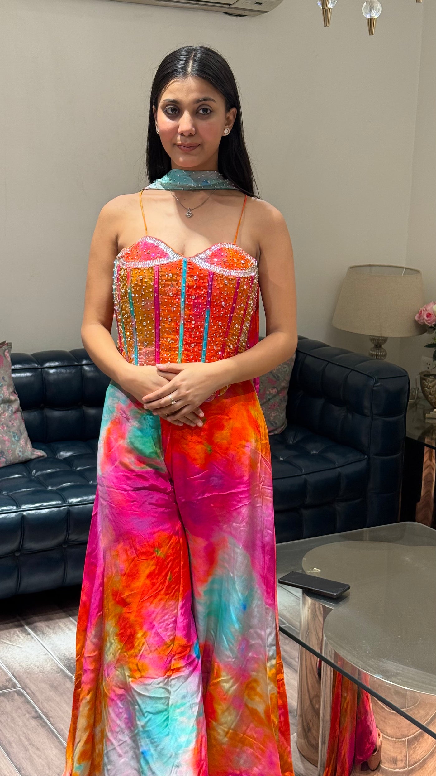 Vibrant Tie-Dye Co-ord Set ( 5263 D-48)