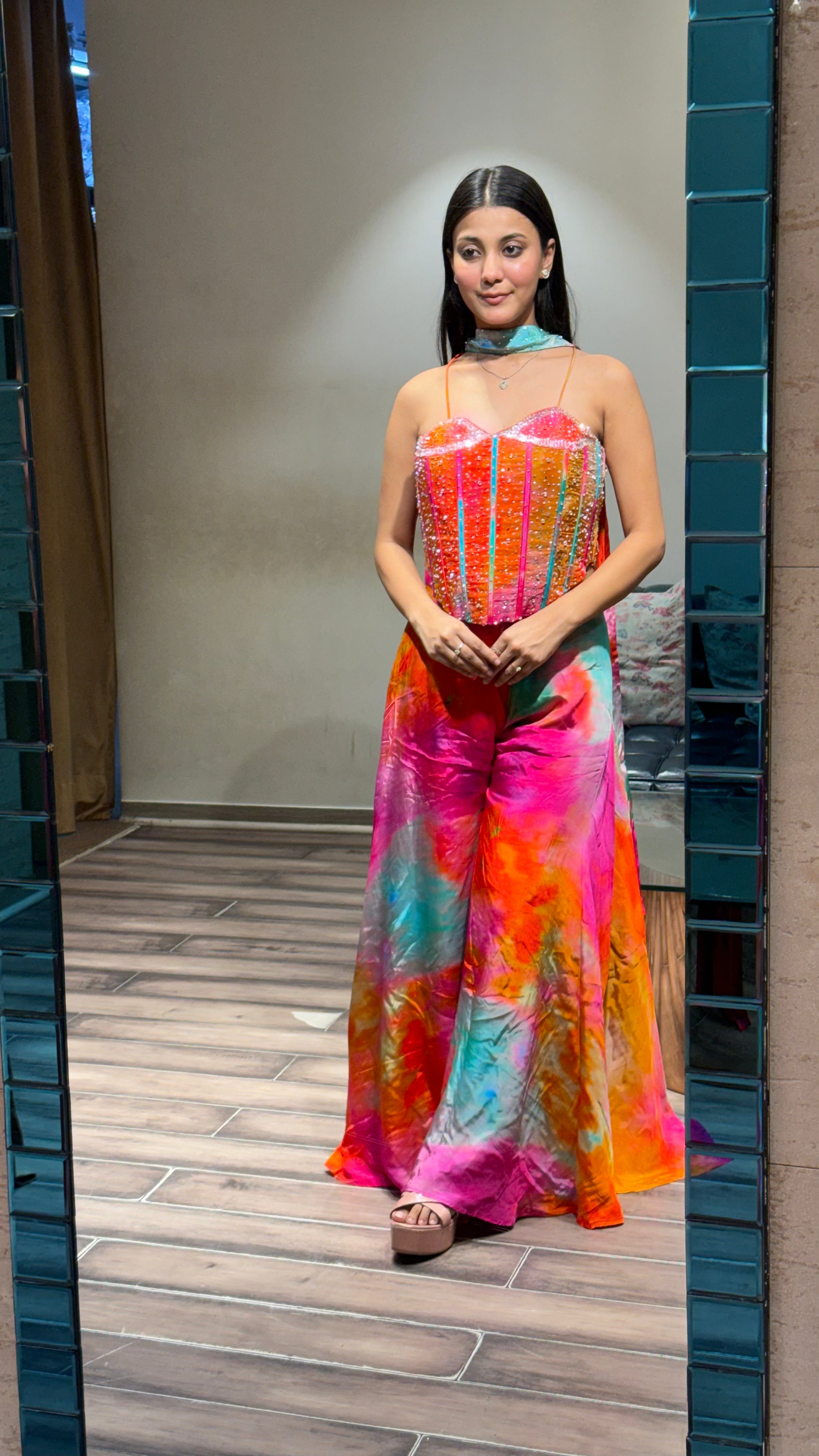 Vibrant Tie-Dye Co-ord Set ( 5263 D-48)