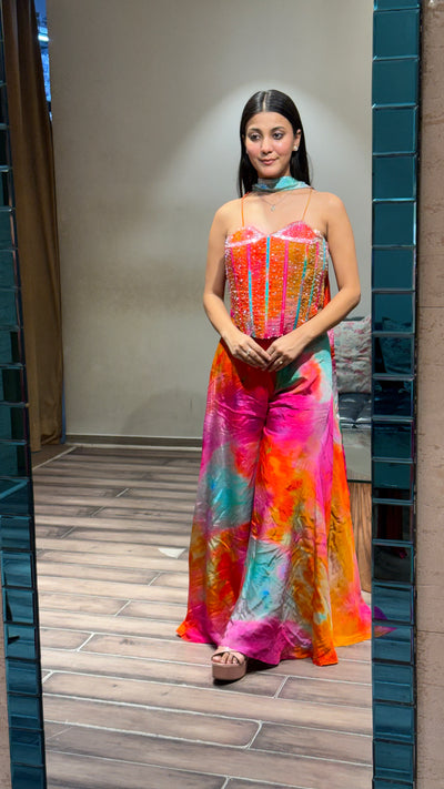 Vibrant Tie-Dye Co-ord Set ( 5263 D-48)