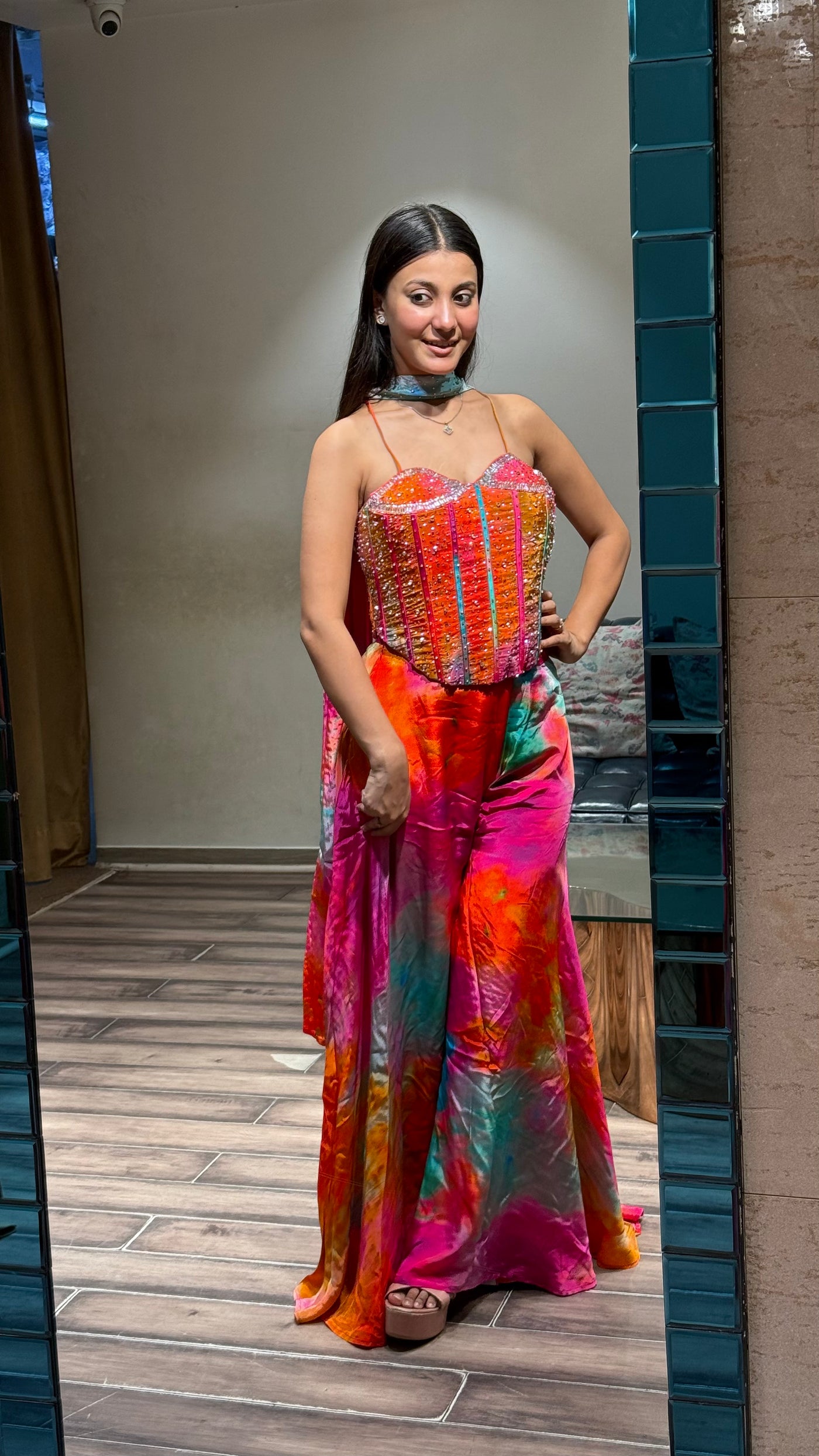 Vibrant Tie-Dye Co-ord Set ( 5263 D-48)