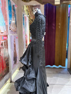 Dramatic Black Fusion Skirt Set with Ruffles (9149 M-55)