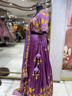 Vibrant Plum Lehenga with Abstract Floral Print (MDGH-2 B-99)
