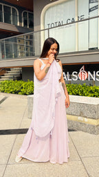 Lavender Whisper Pleat Set with Scalloped Top (269 M-129 )