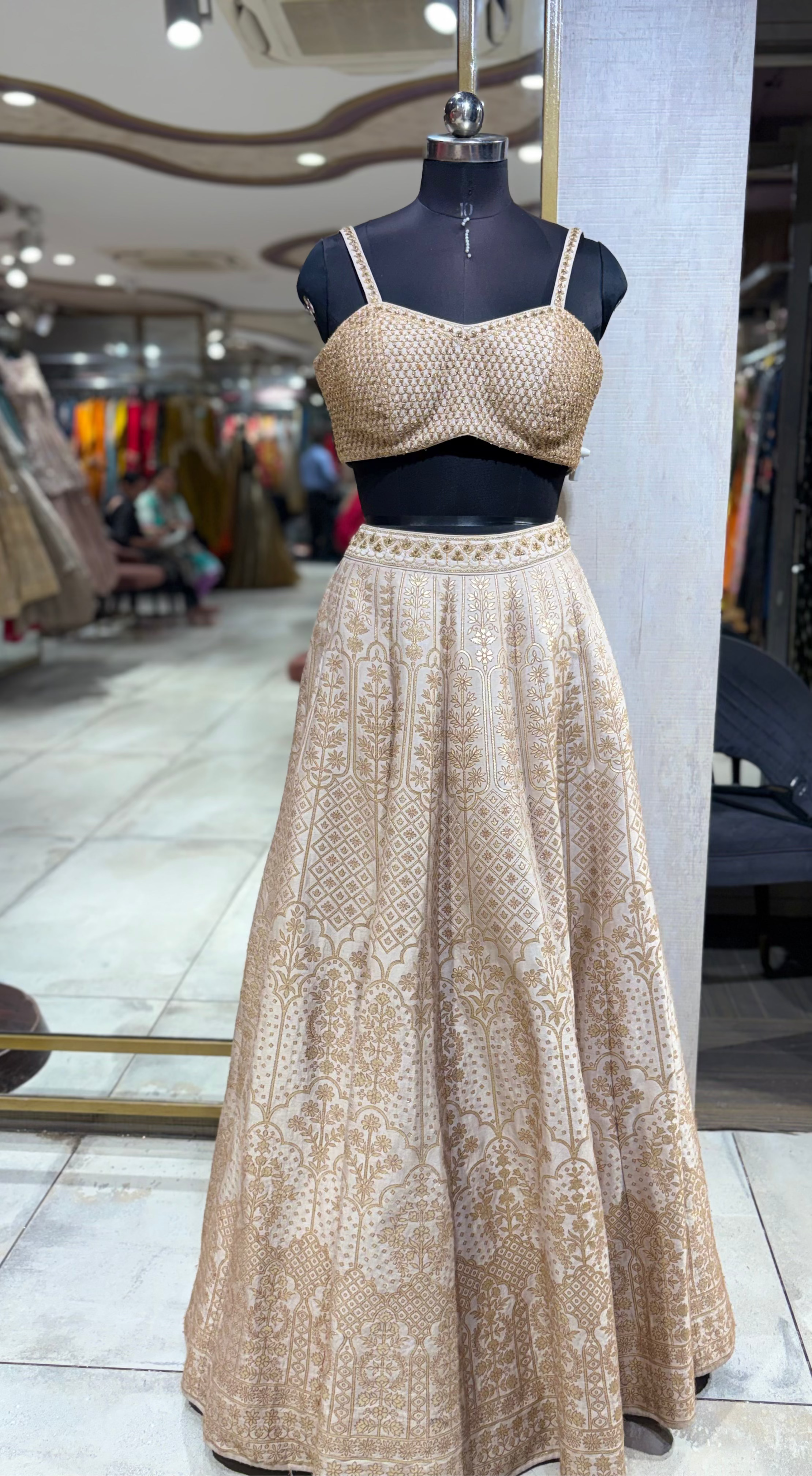 Ivory and Gold Opulent Lehenga Set with Jacket (VL-11018 GS-115)