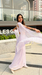 Lavender Whisper Pleat Set with Scalloped Top (269 M-129 )