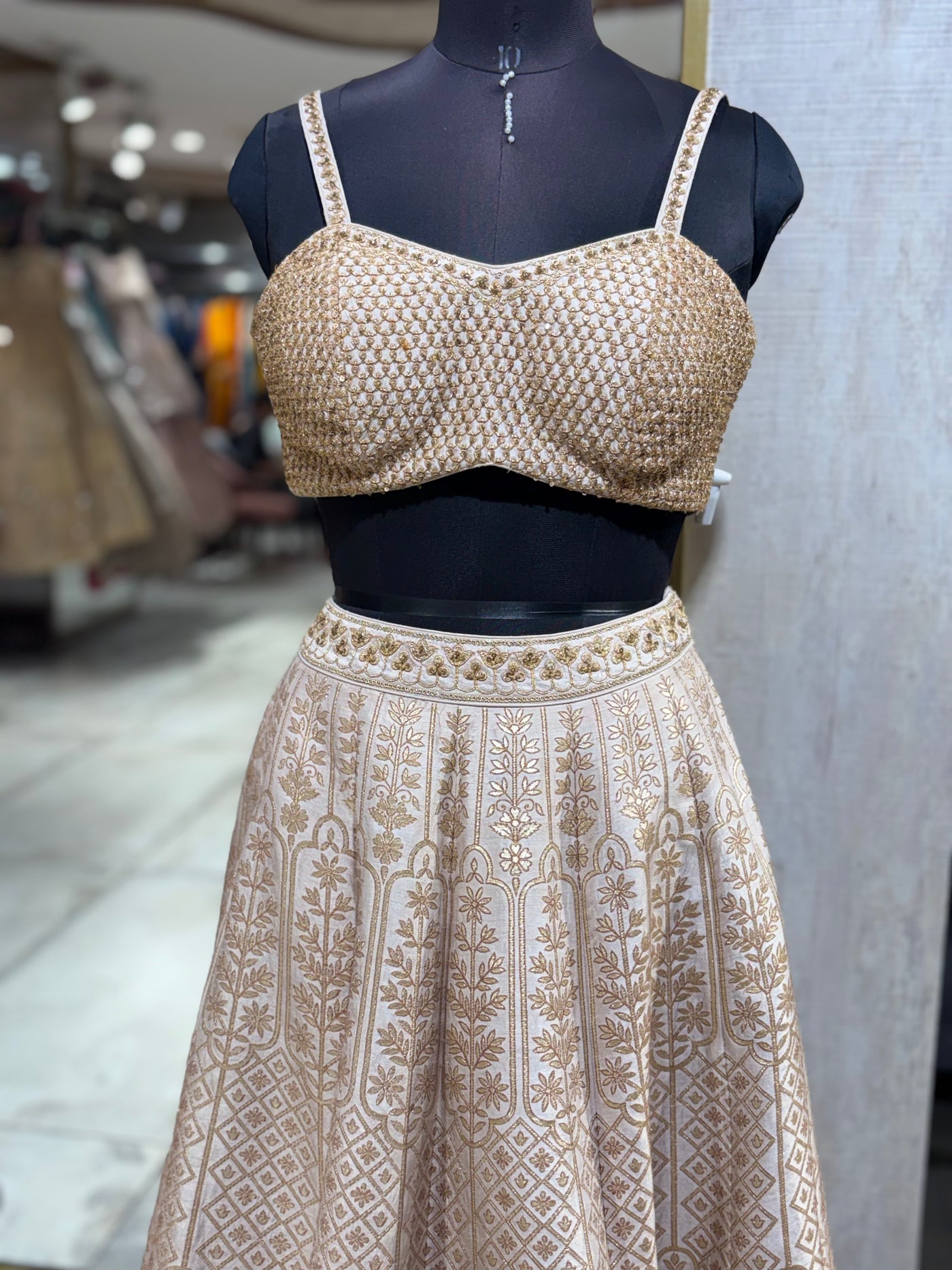 Ivory and Gold Opulent Lehenga Set with Jacket (VL-11018 GS-115)