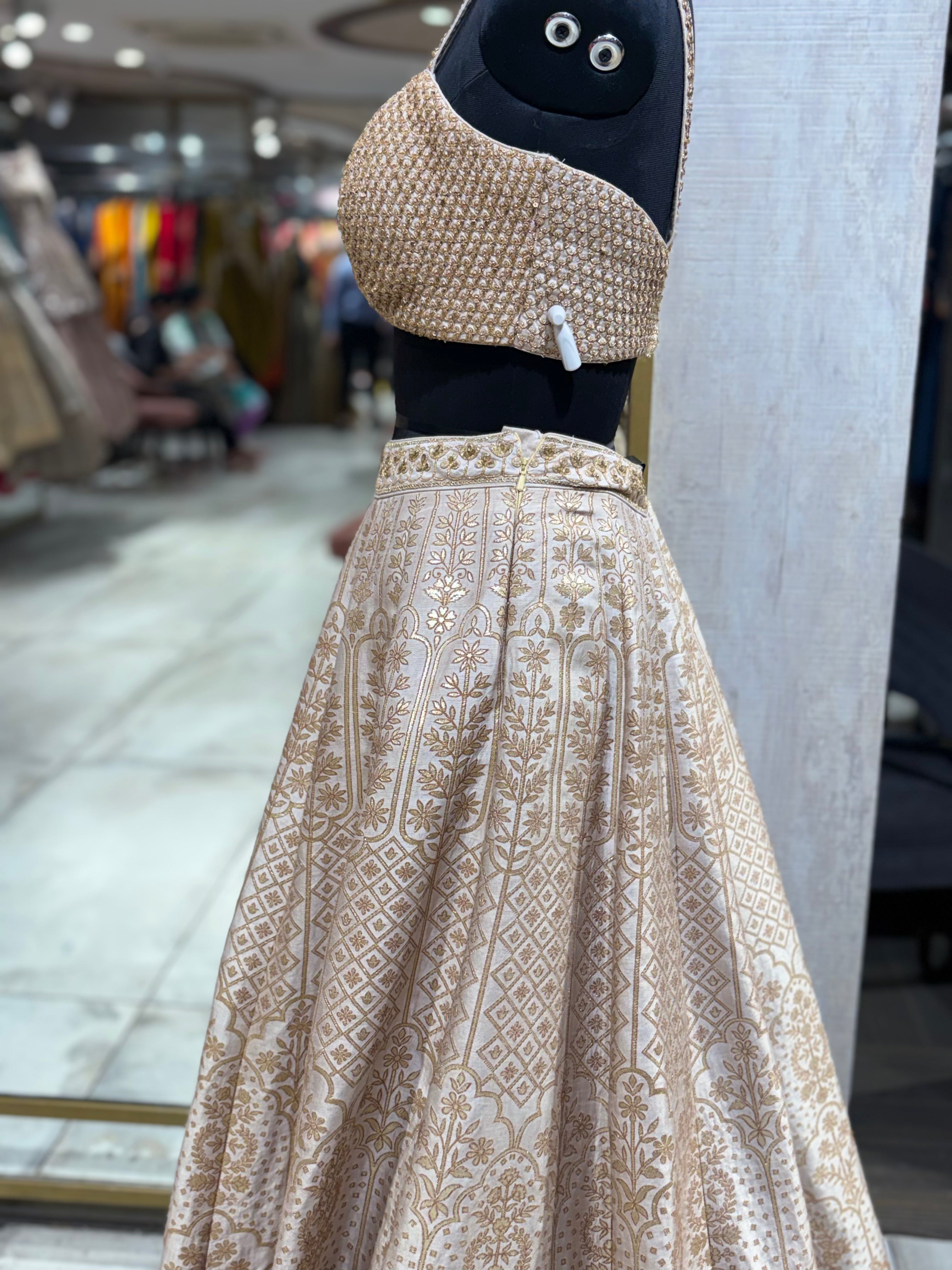 Ivory and Gold Opulent Lehenga Set with Jacket (VL-11018 GS-115)
