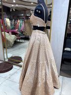 Ivory and Gold Opulent Lehenga Set with Jacket (VL-11018 GS-115)