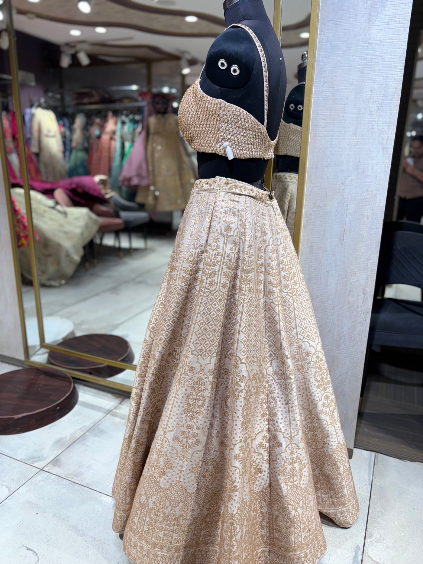 Ivory and Gold Opulent Lehenga Set with Jacket (VL-11018 GS-115)