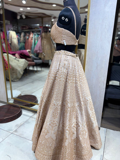Ivory and Gold Opulent Lehenga Set with Jacket (VL-11018 GS-115)