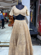 Champagne Gold Heavily Embellished Lehenga Set (55-1687 M-56)