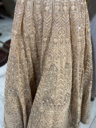 Champagne Gold Heavily Embellished Lehenga Set (55-1687 M-56)