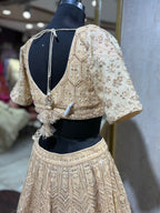 Champagne Gold Heavily Embellished Lehenga Set (55-1687 M-56)