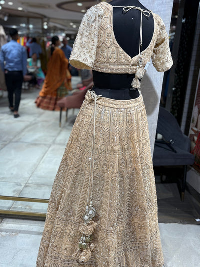 Champagne Gold Heavily Embellished Lehenga Set (55-1687 M-56)