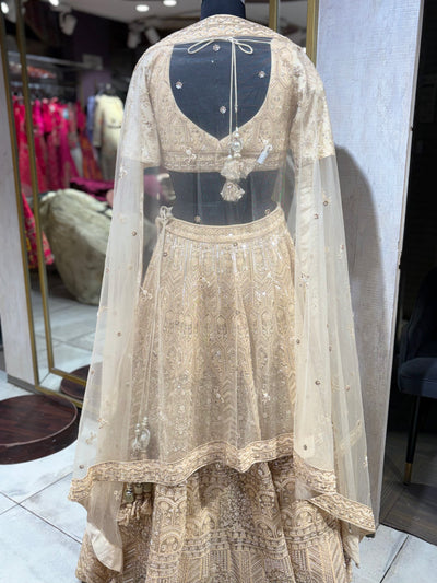 Champagne Gold Heavily Embellished Lehenga Set (55-1687 M-56)
