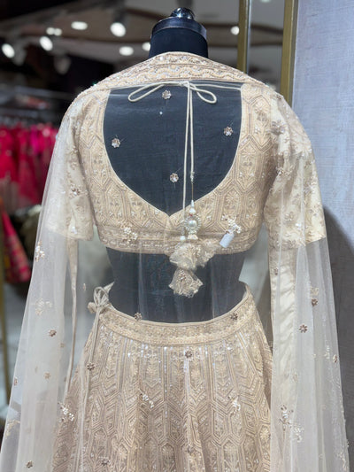 Champagne Gold Heavily Embellished Lehenga Set (55-1687 M-56)