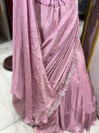Dusky Pink Pre-Draped Saree Skirt (DS39 D-67)
