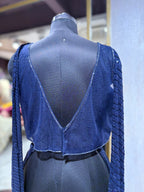 Midnight Blue Sequin Co-ord Set with Palazzo Pants (JM-2874 M-33)