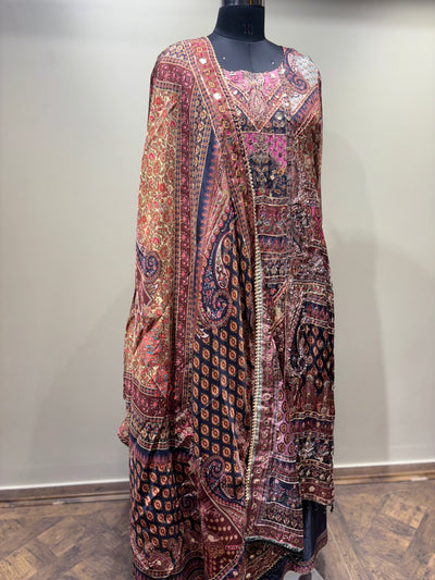 Elegant Kashmiri Print Kurti Set (SN-1895 D-20)