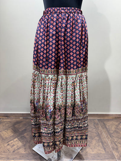 Intricate Paisley and Geometric Print Kurti Set with Tiered Sharara (1893 D-20)