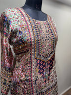 Intricate Paisley and Geometric Print Kurti Set with Tiered Sharara (1893 D-20)