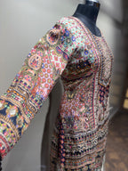 Intricate Paisley and Geometric Print Kurti Set with Tiered Sharara (1893 D-20)