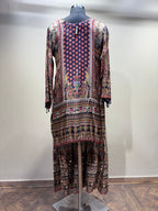 Intricate Paisley and Geometric Print Kurti Set with Tiered Sharara (1893 D-20)