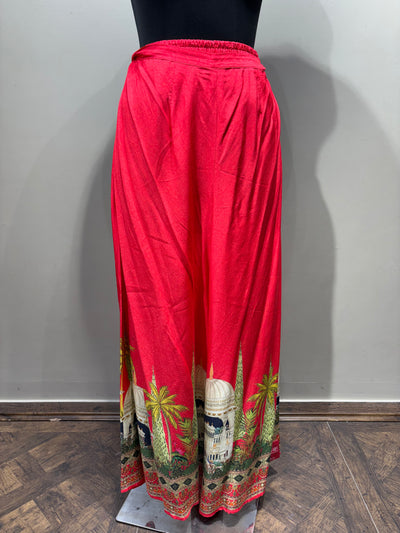 Artistic Kaftan Kurti Set with Palace and Peacock Print (08-A D-10)