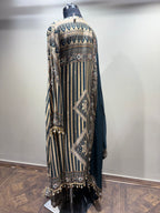 Geometric & Striped Printed Kurti Set with Solid Dupatta (93 D-10)