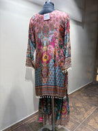 Watercolor Floral & Paisley Tiered Sharara Set (RR-2210 D-57)