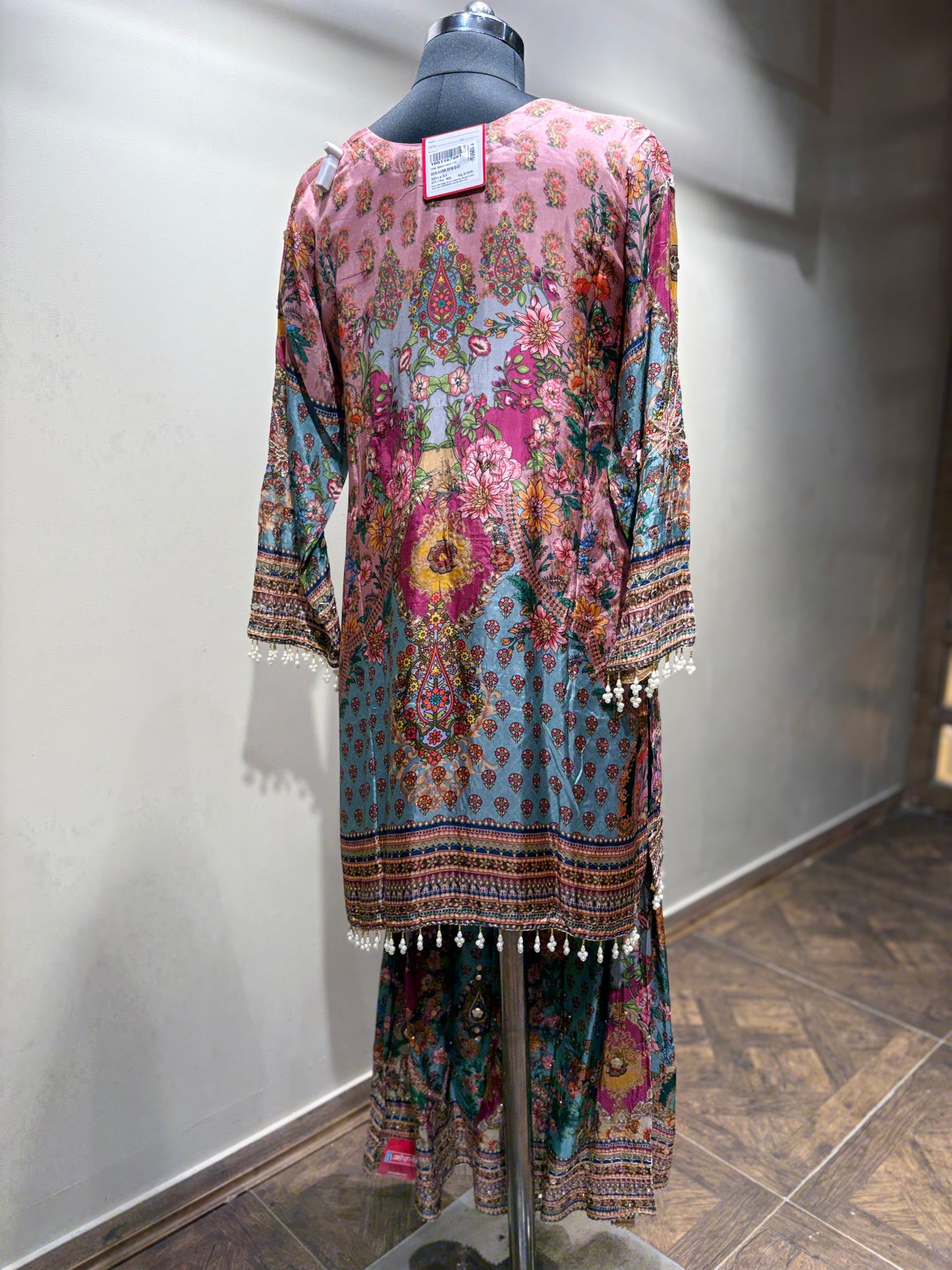 Watercolor Floral & Paisley Tiered Sharara Set (RR-2210 D-57)