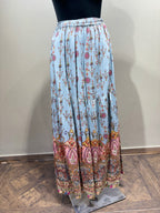 Sky Blue & Pink Paisley Print Sharara Set (RR-1975 D-57)