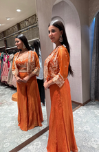 Orange Crushed Palazzo and Embellished Jacket (8212 M-16)