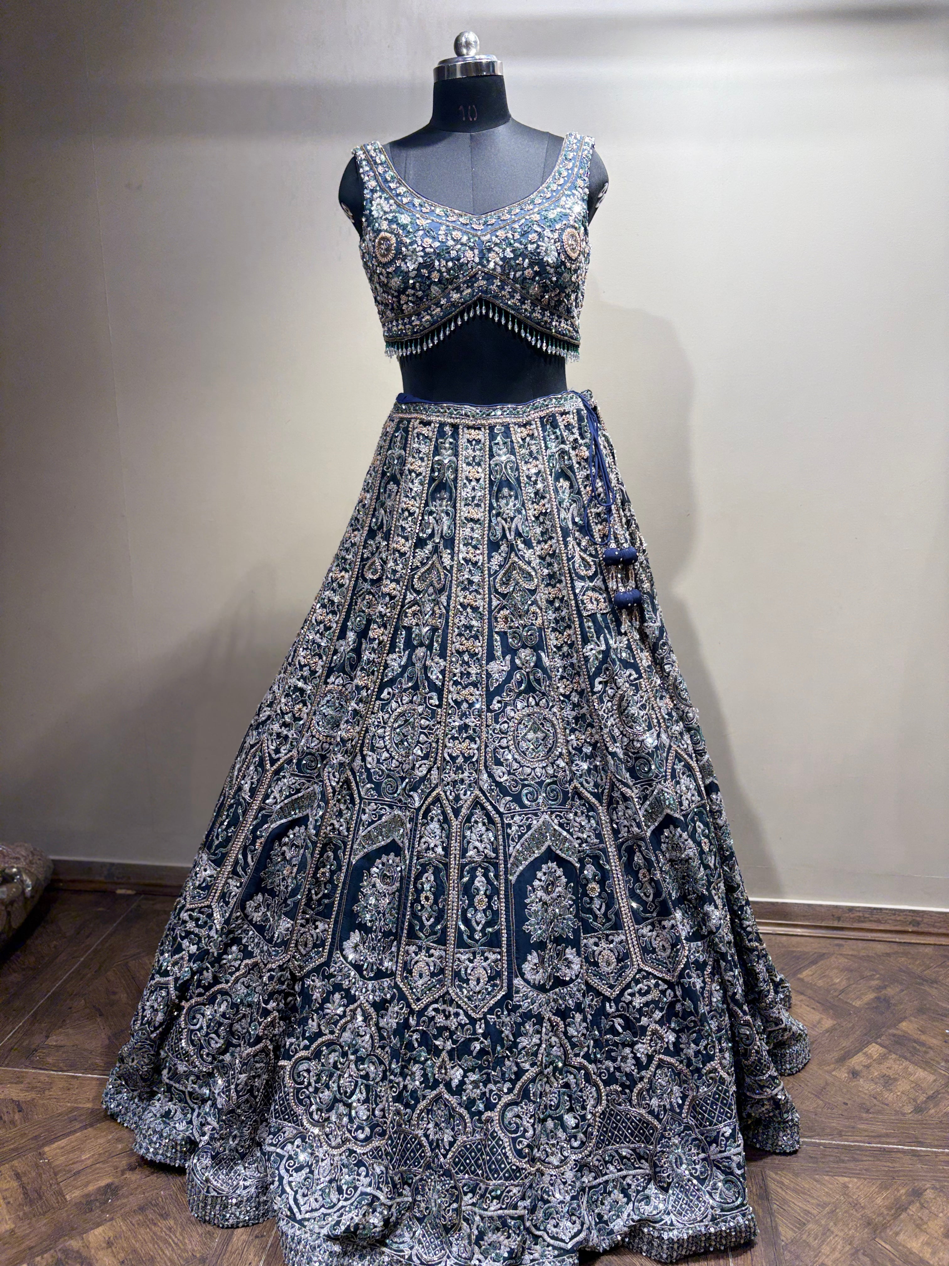 Opulent Midnight Blue Embroidered Lehenga (CCRL-25-39 D-32) Secondary image