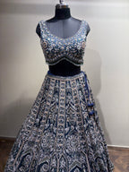 Opulent Midnight Blue Embroidered Lehenga (CCRL-25-39 D-32)