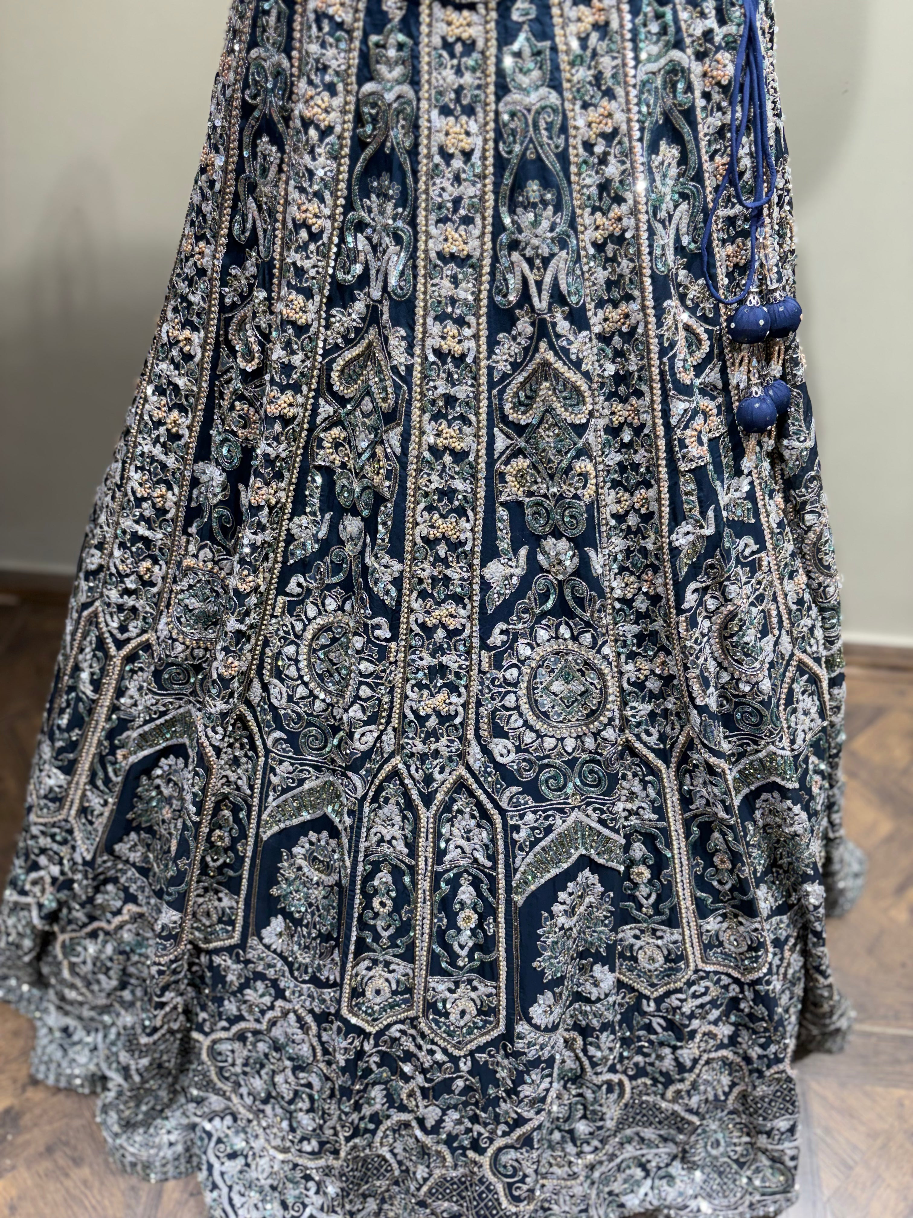 Opulent Midnight Blue Embroidered Lehenga (CCRL-25-39 D-32)