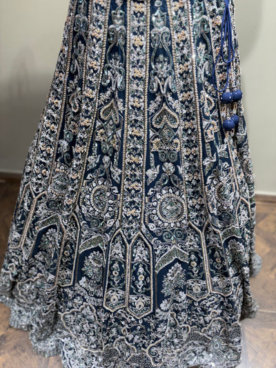 Opulent Midnight Blue Embroidered Lehenga (CCRL-25-39 D-32)