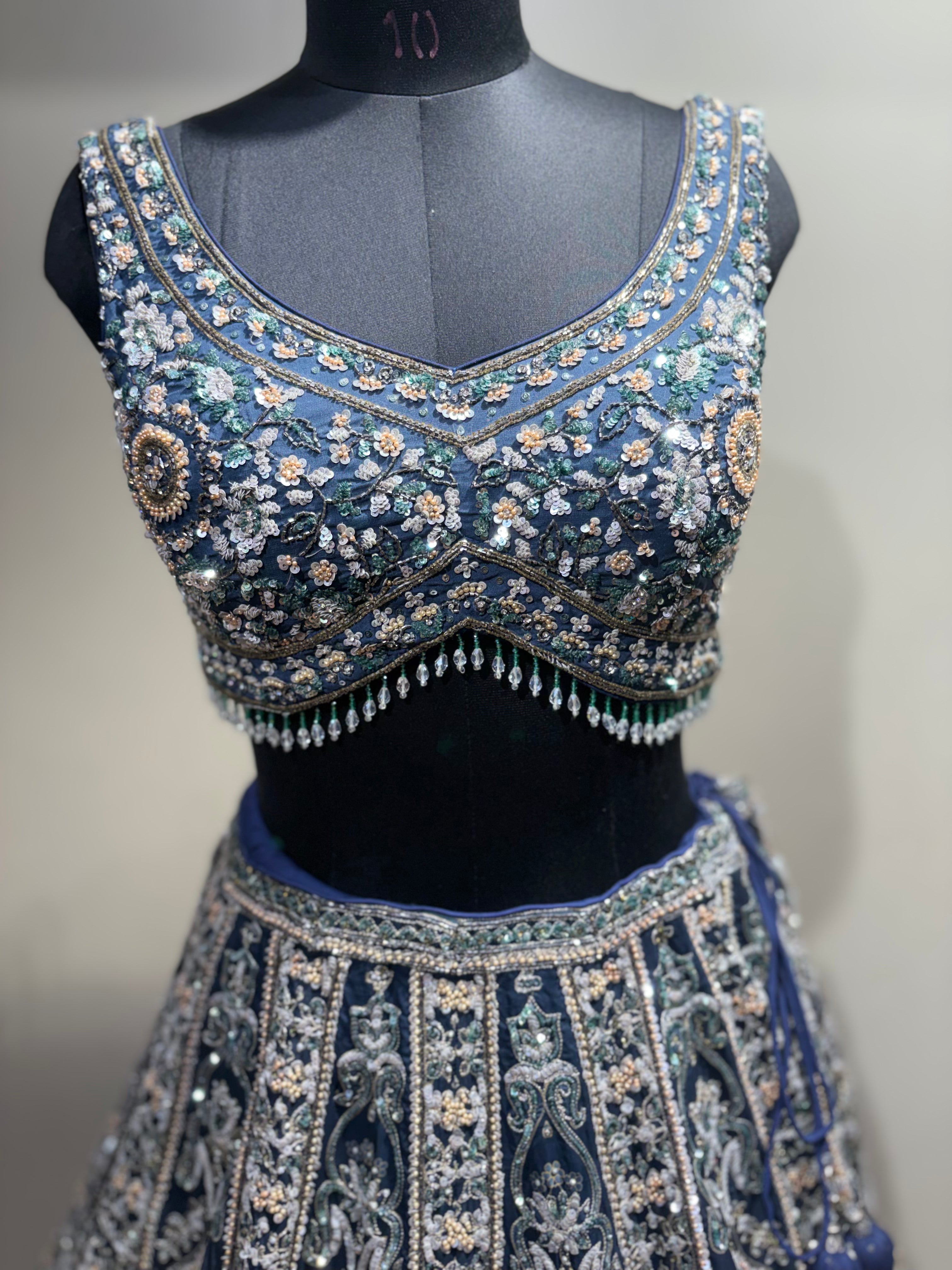 Opulent Midnight Blue Embroidered Lehenga (CCRL-25-39 D-32)
