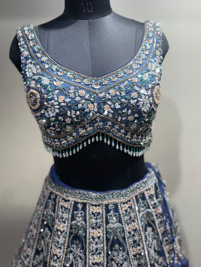 Opulent Midnight Blue Embroidered Lehenga (CCRL-25-39 D-32)