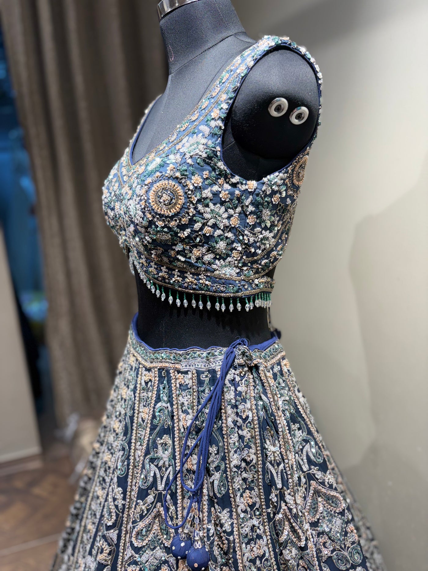 Opulent Midnight Blue Embroidered Lehenga (CCRL-25-39 D-32)