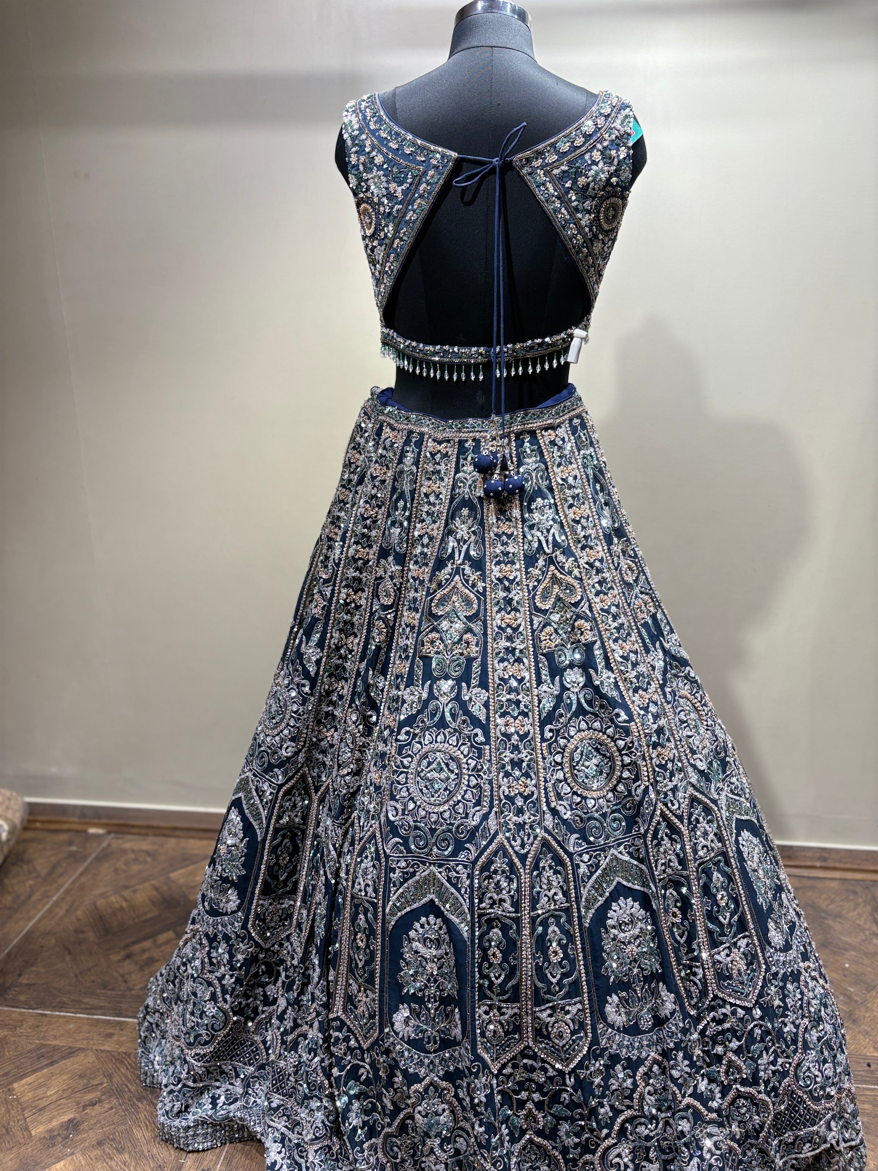 Opulent Midnight Blue Embroidered Lehenga (CCRL-25-39 D-32)
