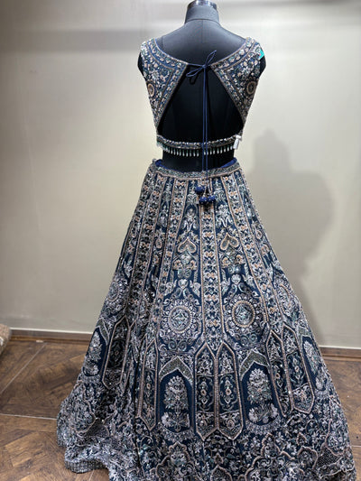 Opulent Midnight Blue Embroidered Lehenga (CCRL-25-39 D-32)