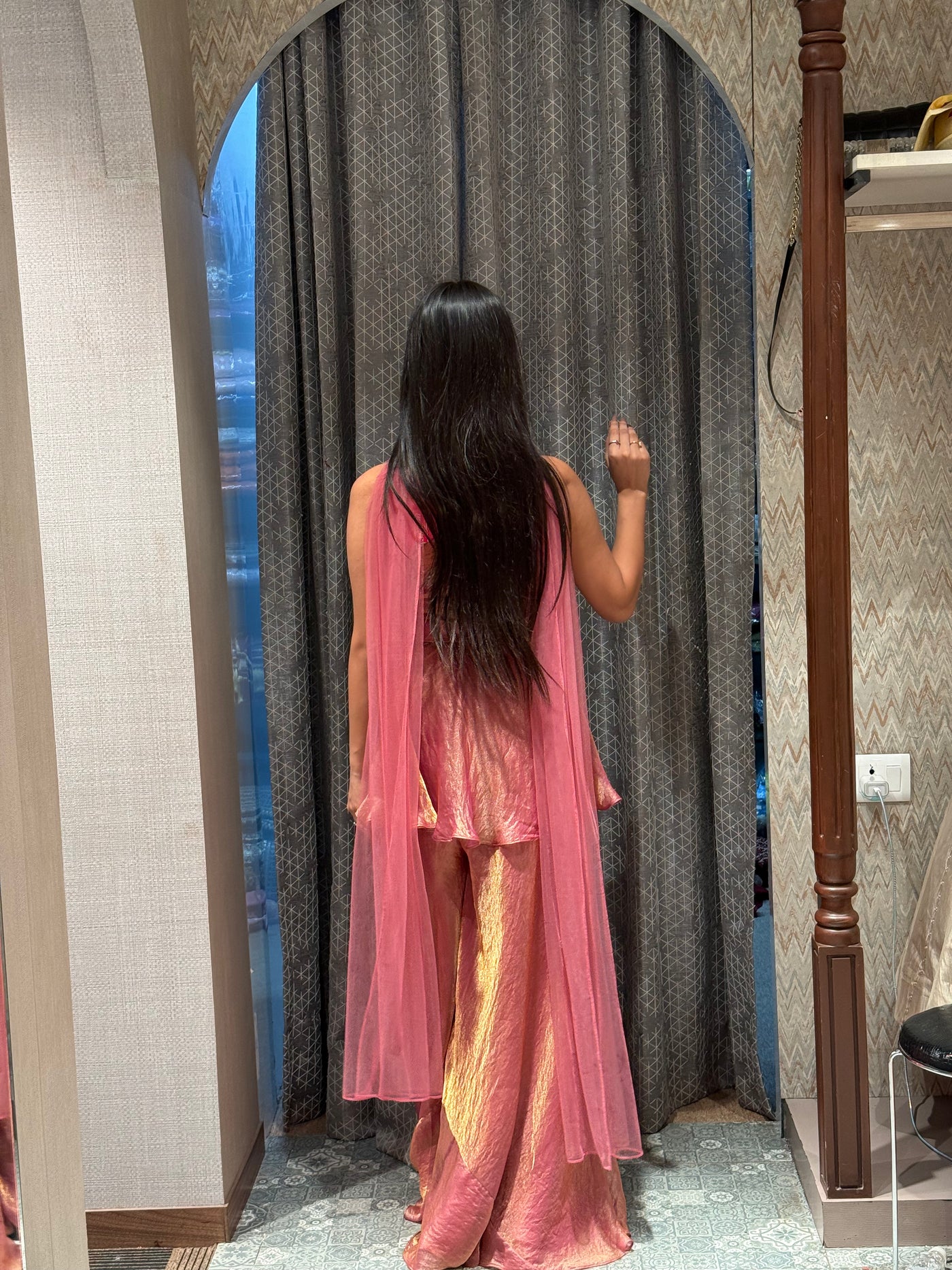 Festive Peplum Kurti and Flared Trousers Set (99184 M-8)