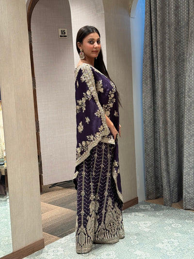 Regal Purple Embroidered Kurti Set (2904 D-26)