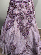 Mauve 3D Floral Embroidered Lehenga (1275 D-40)